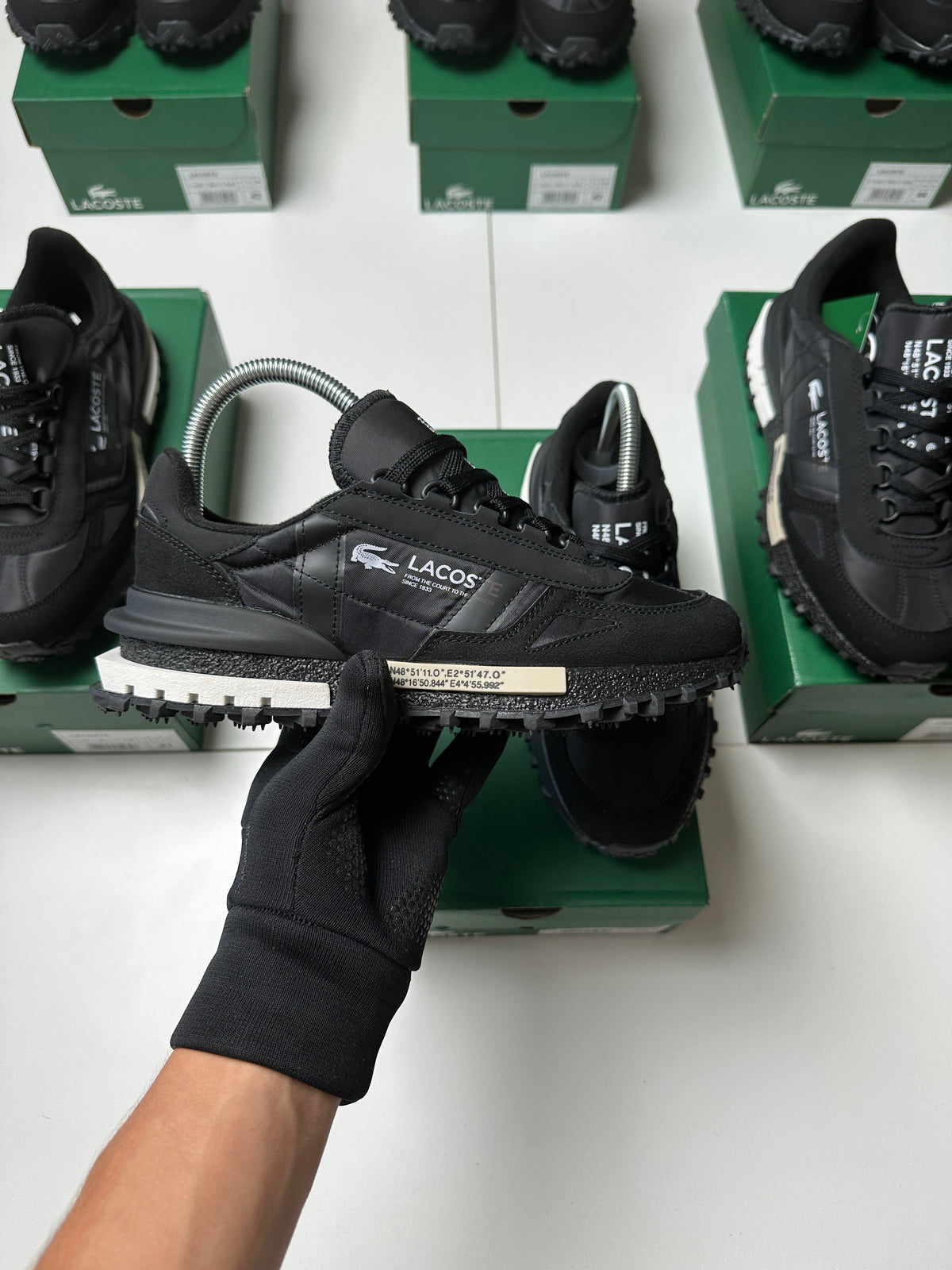 ZAPAS LACOSTE ELITE ACTIVE BLACK WHITE