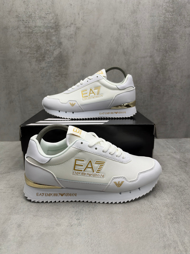 Zapatilla EA7 WHITE/GOLD 🆕 UNIDADES LIMITADAS 🔥 ALTA CALIDAD G5 ✅ NUEVO MODELO 2026 🤯 CORRE QUE VUELAN ⚡️