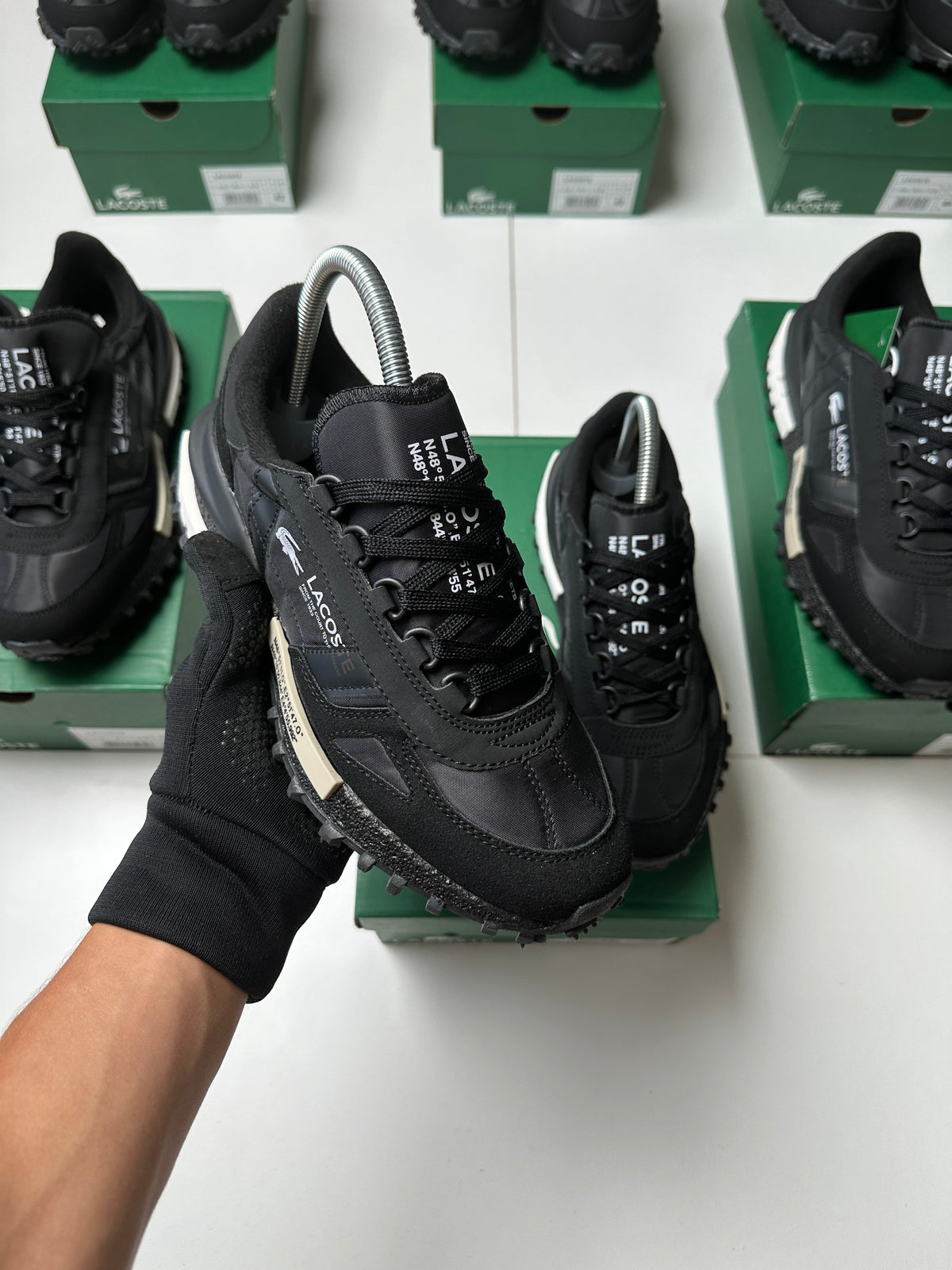 ZAPAS LACOSTE ELITE ACTIVE BLACK WHITE