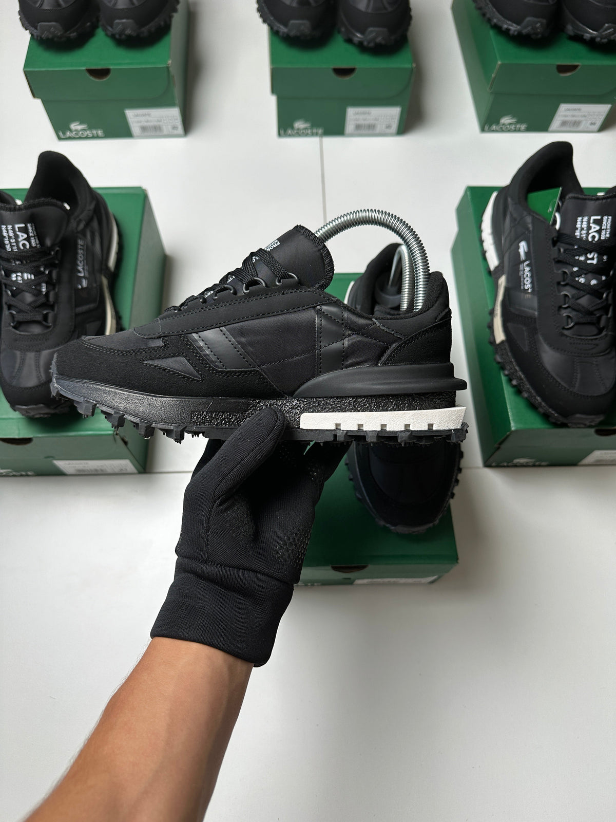 ZAPAS LACOSTE ELITE ACTIVE BLACK WHITE