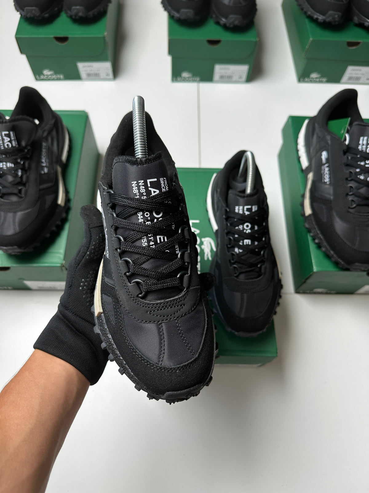 ZAPAS LACOSTE ELITE ACTIVE BLACK WHITE